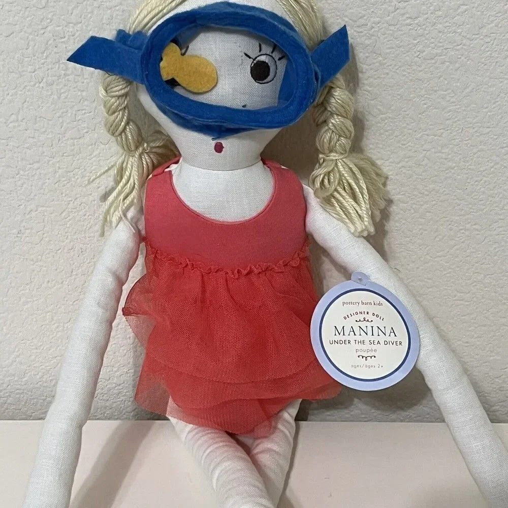Pottery Barn Kids Designer Doll Manina Under the Sea Diver Snorkel Long Legs NWT